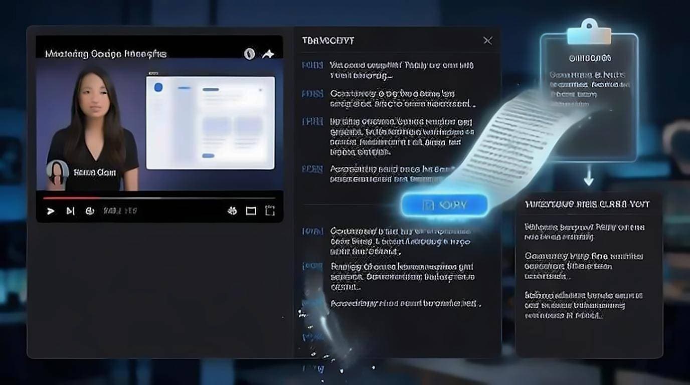 Copy a YouTube transcript as clean text without timestamps